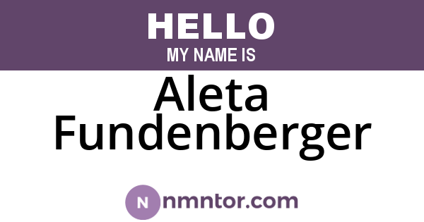 Aleta Fundenberger