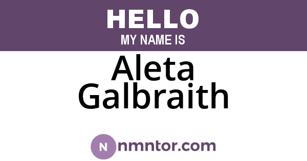 Aleta Galbraith