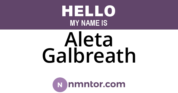 Aleta Galbreath