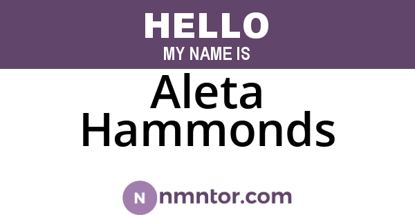 Aleta Hammonds