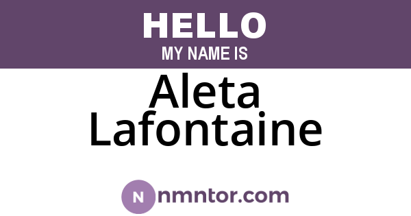 Aleta Lafontaine