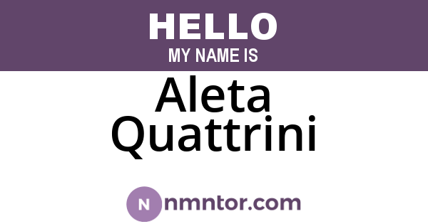 Aleta Quattrini