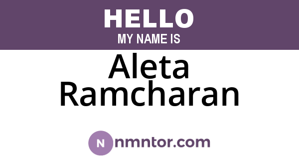 Aleta Ramcharan