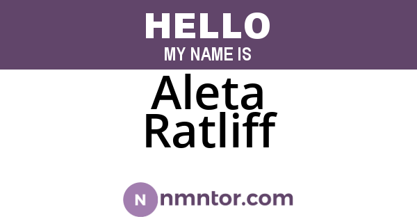 Aleta Ratliff