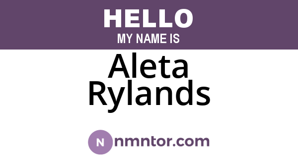 Aleta Rylands