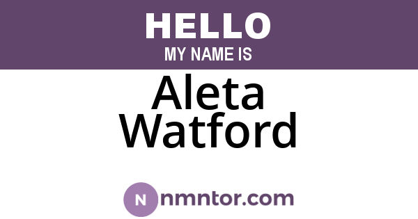 Aleta Watford