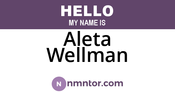 Aleta Wellman