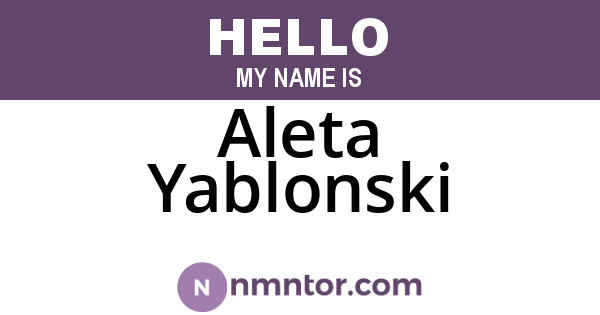Aleta Yablonski