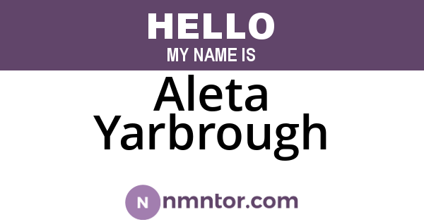 Aleta Yarbrough