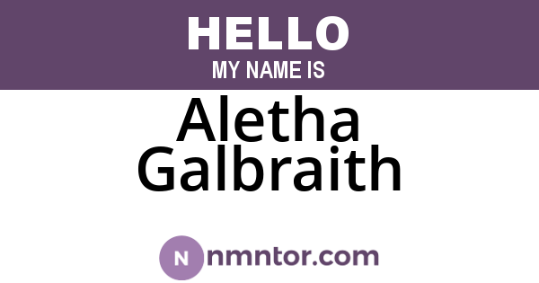 Aletha Galbraith
