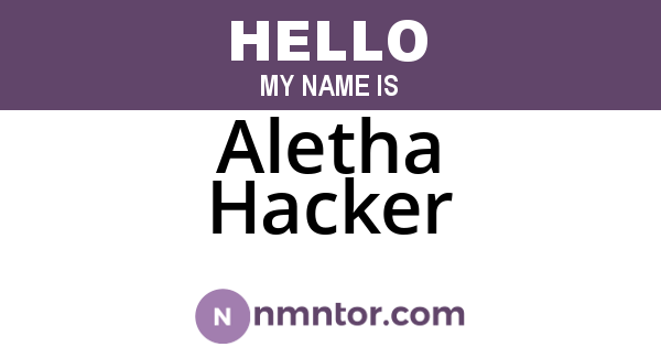 Aletha Hacker