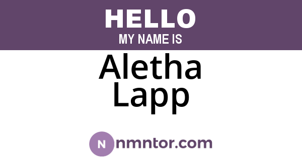 Aletha Lapp