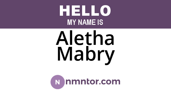 Aletha Mabry