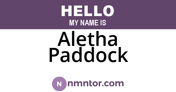 Aletha Paddock