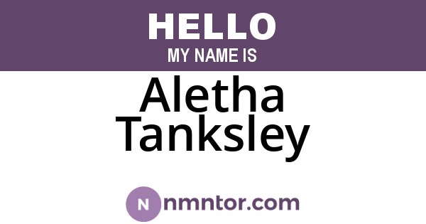 Aletha Tanksley