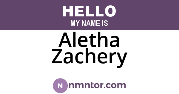 Aletha Zachery