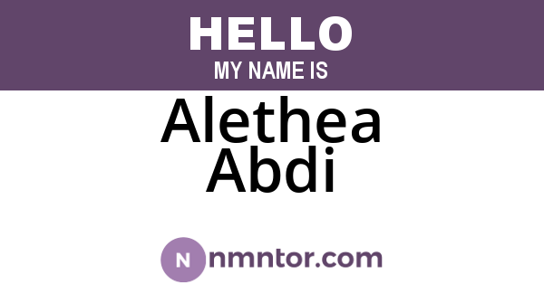 Alethea Abdi