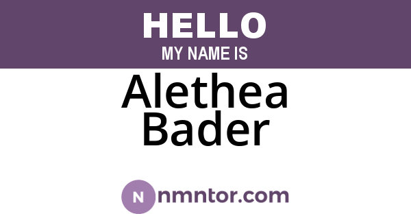 Alethea Bader