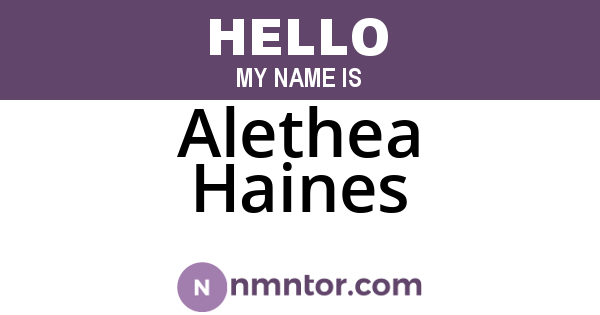 Alethea Haines