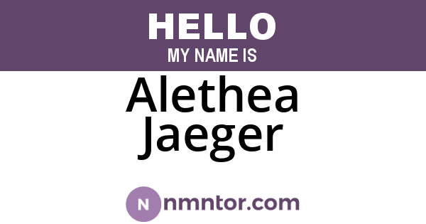 Alethea Jaeger