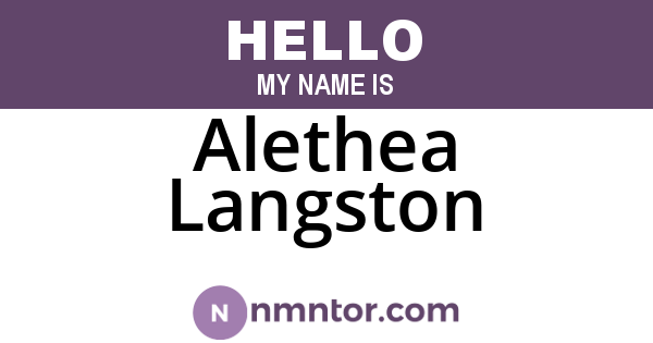 Alethea Langston
