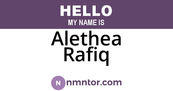 Alethea Rafiq