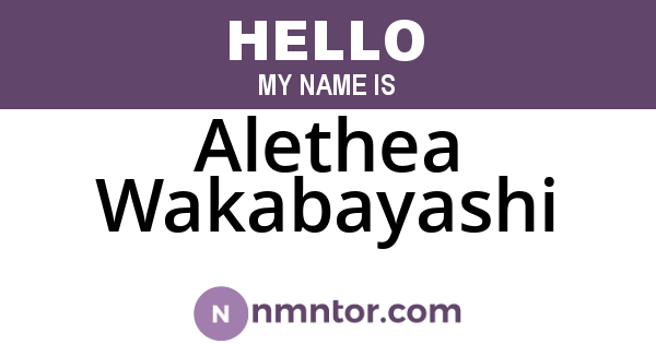 Alethea Wakabayashi