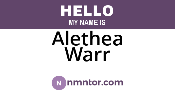 Alethea Warr