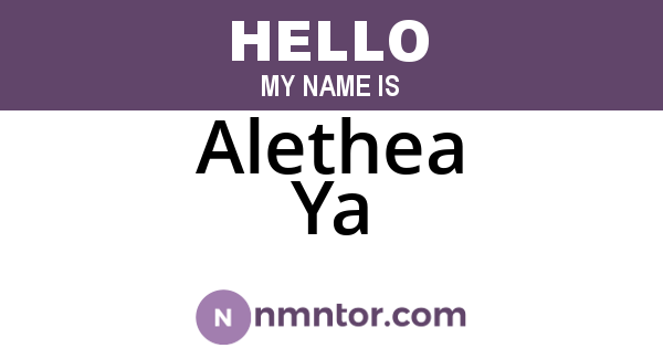 Alethea Ya