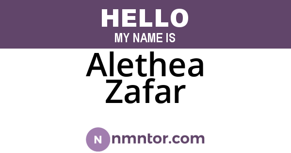 Alethea Zafar