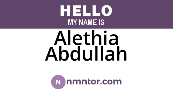 Alethia Abdullah