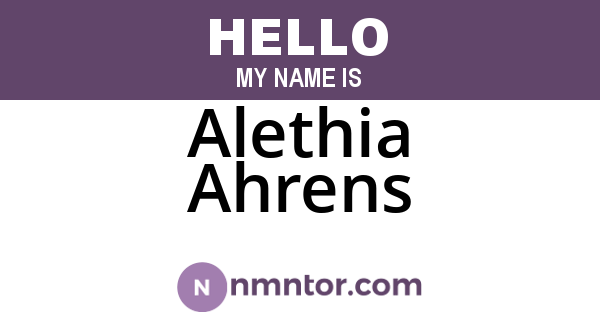 Alethia Ahrens