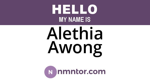 Alethia Awong
