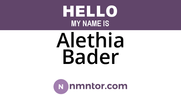 Alethia Bader