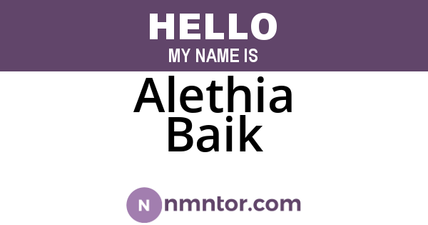 Alethia Baik