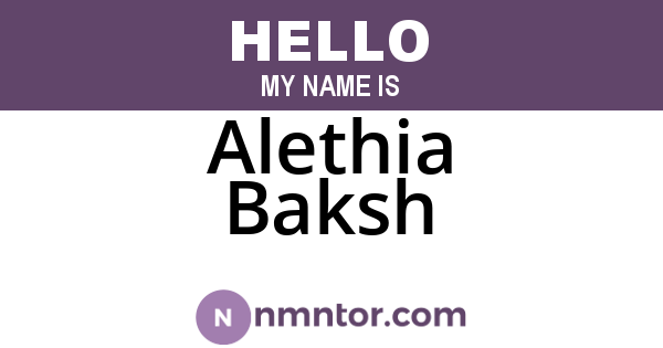 Alethia Baksh