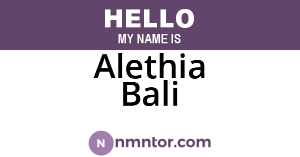 Alethia Bali