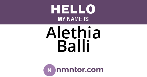 Alethia Balli