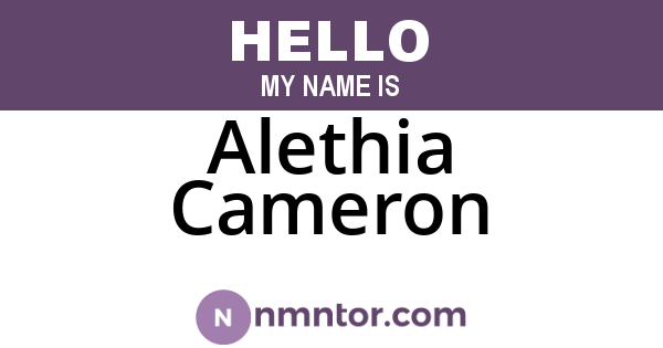 Alethia Cameron
