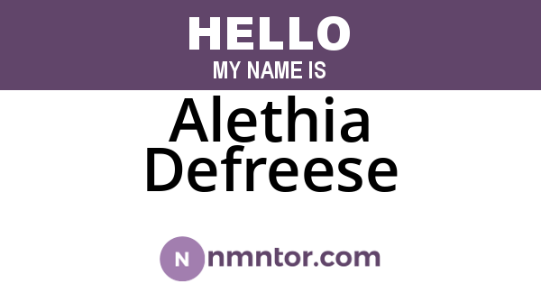 Alethia Defreese
