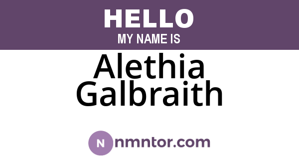 Alethia Galbraith