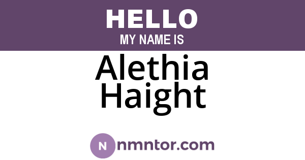 Alethia Haight