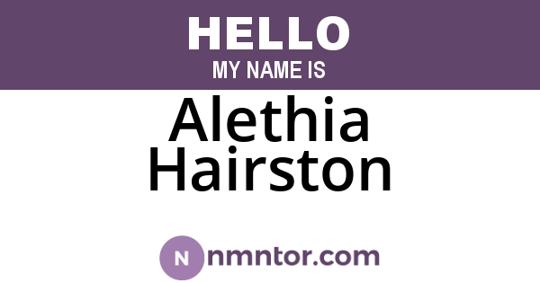 Alethia Hairston