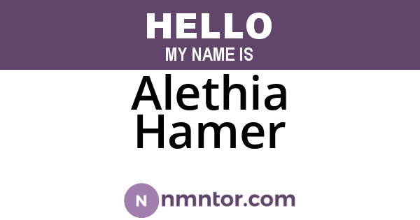 Alethia Hamer
