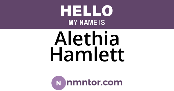 Alethia Hamlett