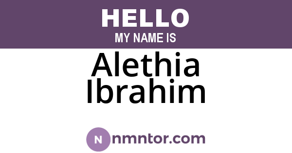 Alethia Ibrahim