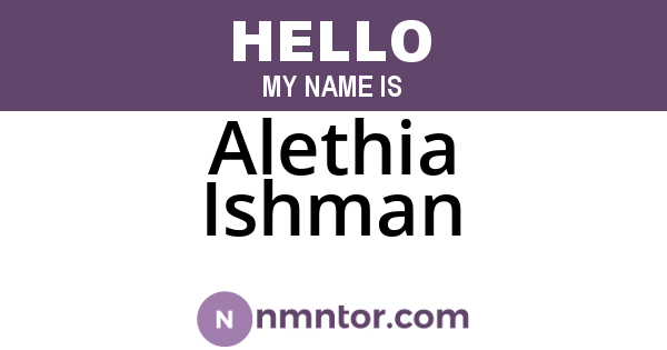 Alethia Ishman