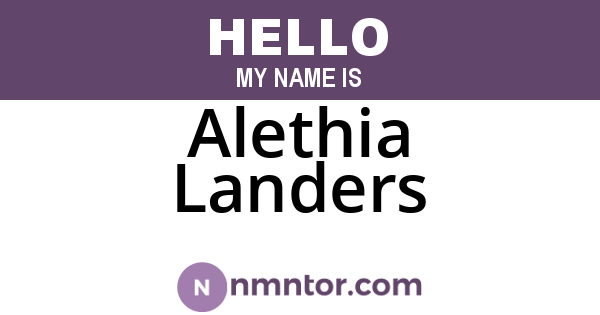 Alethia Landers