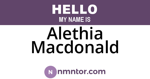 Alethia Macdonald