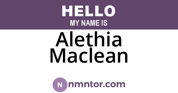 Alethia Maclean